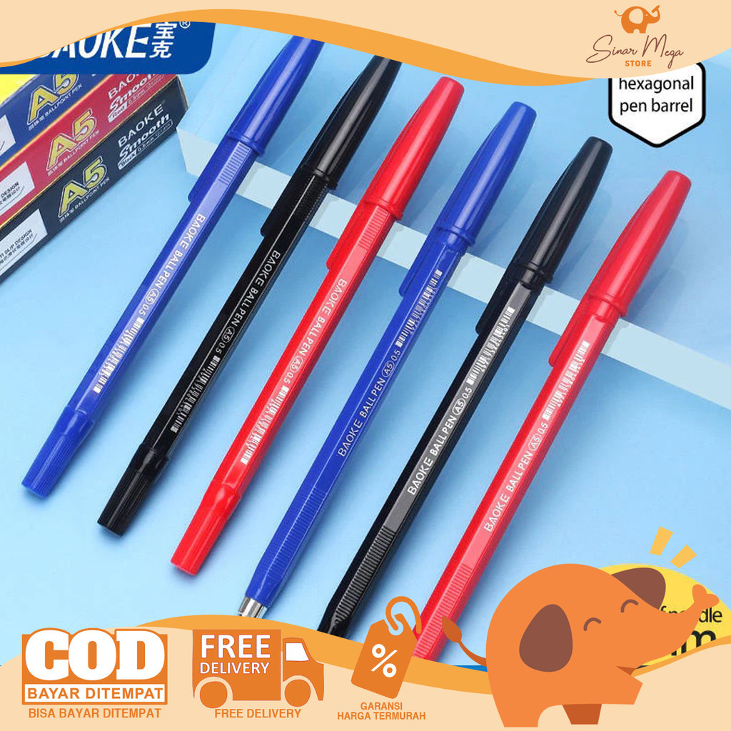 

BaoKe Ballpoint A5/A7 Smooth - Pulpen DIJUAL LUSINAN 0.5mm / 0.7mm Isi 12 Murah