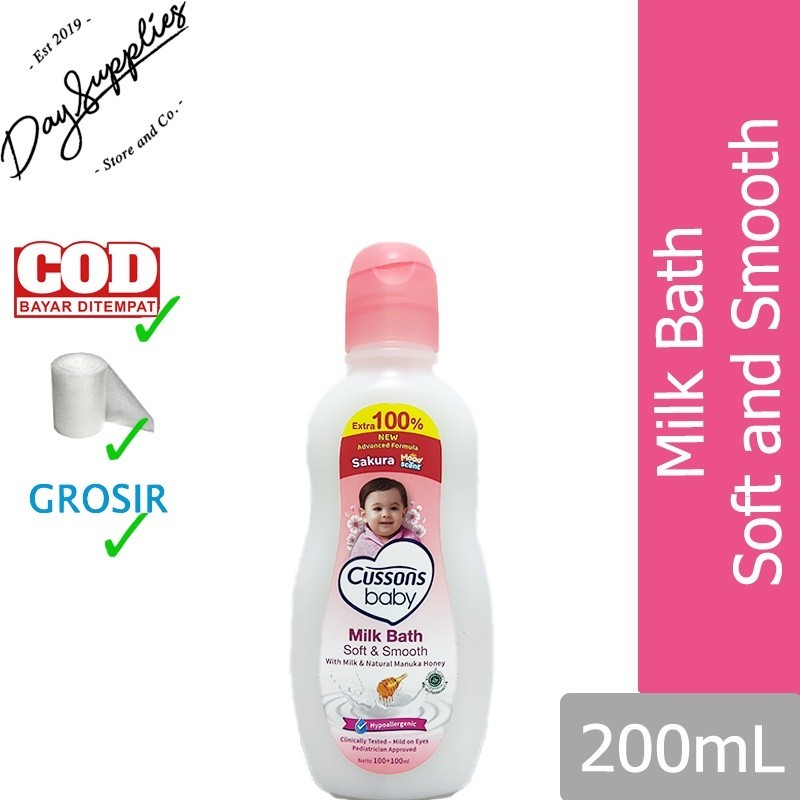 Cussons Baby Milk Bath Soft & Smooth (Pink) 200mL (100mL+100mL) / Sabun Mandi Bayi 200ml (100ml+100m