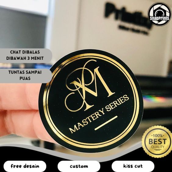 

SP SBGS 7-10 Print Cetak Custom Sticker Label Gold Stiker Logo Olshop Makanan Minuman