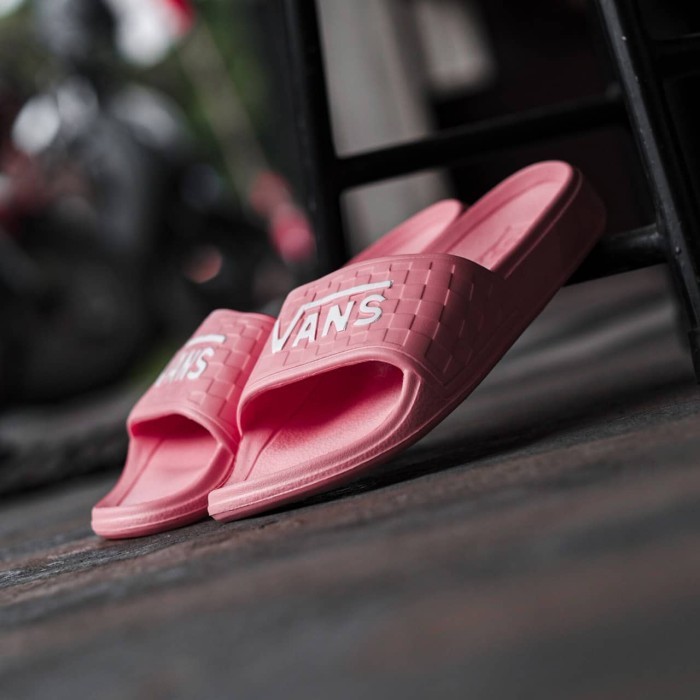 SANDAL VANS SLIDE ON SLIPPER CHECKERBOARD PINK WHITE JAPMAR ORIGINAL