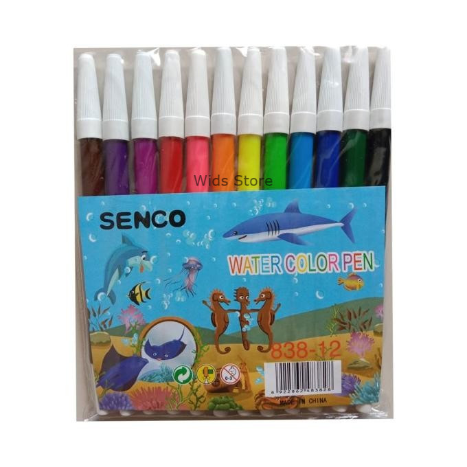 

Spidol Warna Warni 1 Set Isi 12 Pcs Watercolor Senco Water Colour Base Pen Murah