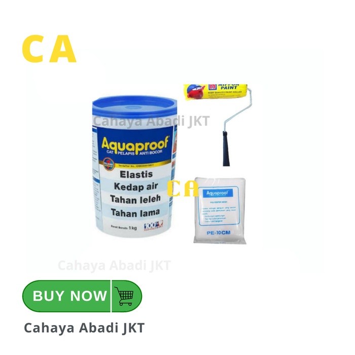 AQUAPROOF ABU 20KG + ROLL KUAS NIPPON + POLYESTER MESH PE10