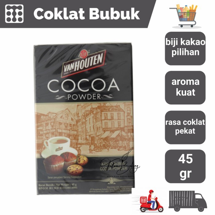 

Cocoa Powder Van Houten Coklat Bubuk Van Houten 45gr/90gr/180gr - 40 gr