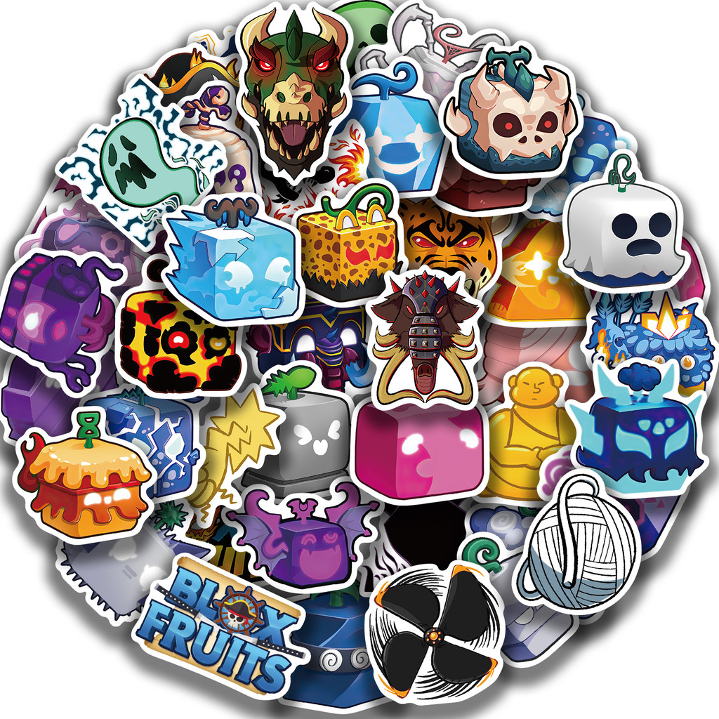 

50PCS Game Blox Fruits Stickers Pack DIY Phone Laptop Luggage Skateboard Graffiti Decals Funny Fancy Sticker For Kid Audlt Toys