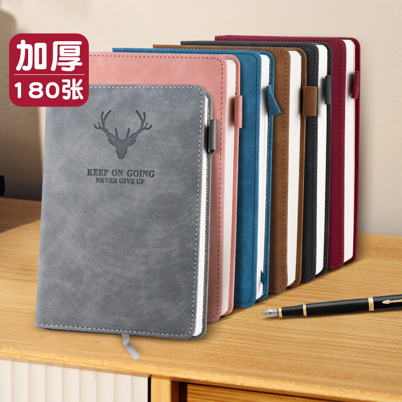 

Fawn notebook super thick a5 leather business record notepad retro simple student office diary notebook PU leather