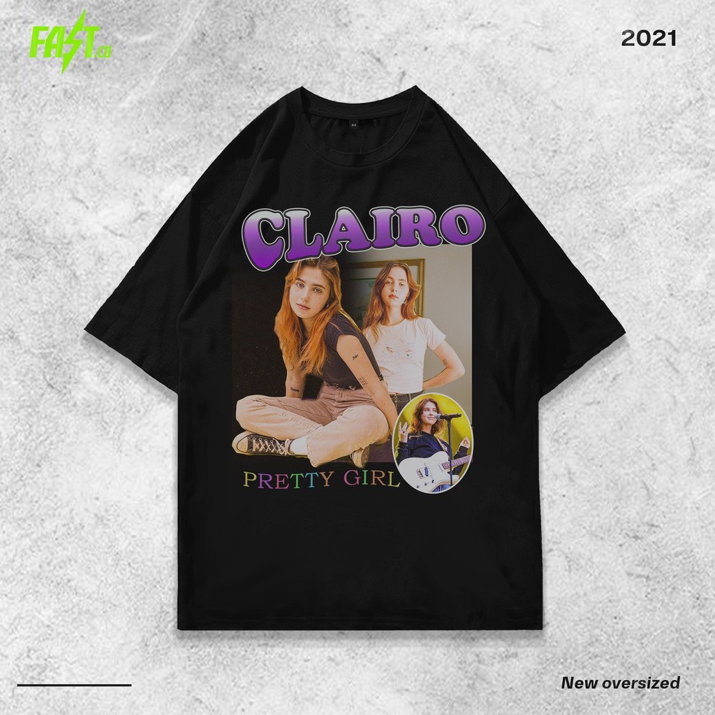 T shirt Clairo Vintage Oversized Rap Tee - Kaos Clairo Oversize
