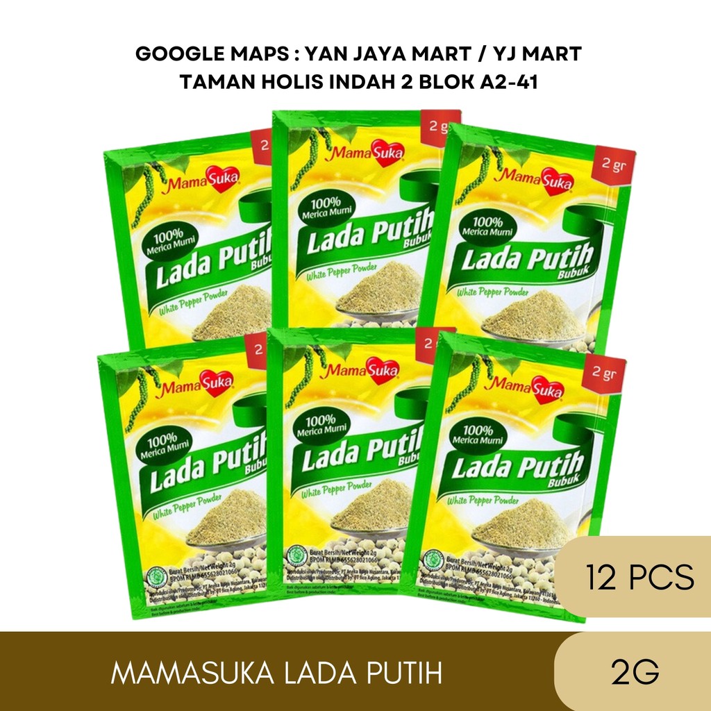 

Mamasuka Lada Putih Bubuk / Merica Bubuk / White Pepper / 1rcg (12pcs)