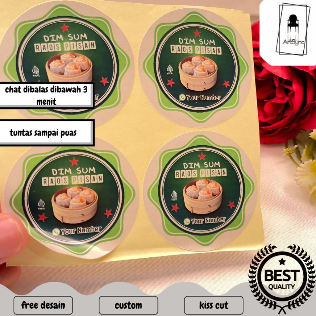 

Syncart Sticker Print Label Makanan Dimsum Stiker Edisi Dim Sum Bentuk Bulat Chromo Uk.Kecil 2-4
