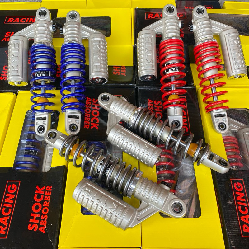 SHOCK SKOK KYB SIZE 320MM MERAH DOUBLE KLIK SKOK TABUNG BELAKANG KYB ASLI TULISAN KYE MODIF KYB IMPO