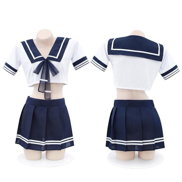 SALE - Lingerlie Cosplay Seragam Pelajar Jepang Baju Tidur nita Desa - Biru