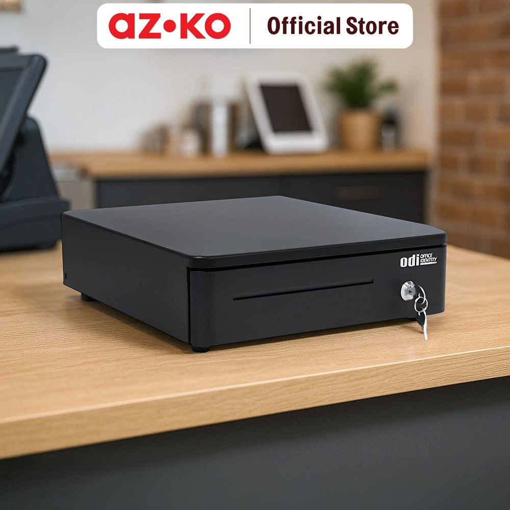 AZKO Odi Cash Drawer 4 Bill 4 Coin 330R - Hitam Tempat Uang Dengan Kunci Safety Money Storage Box Ko