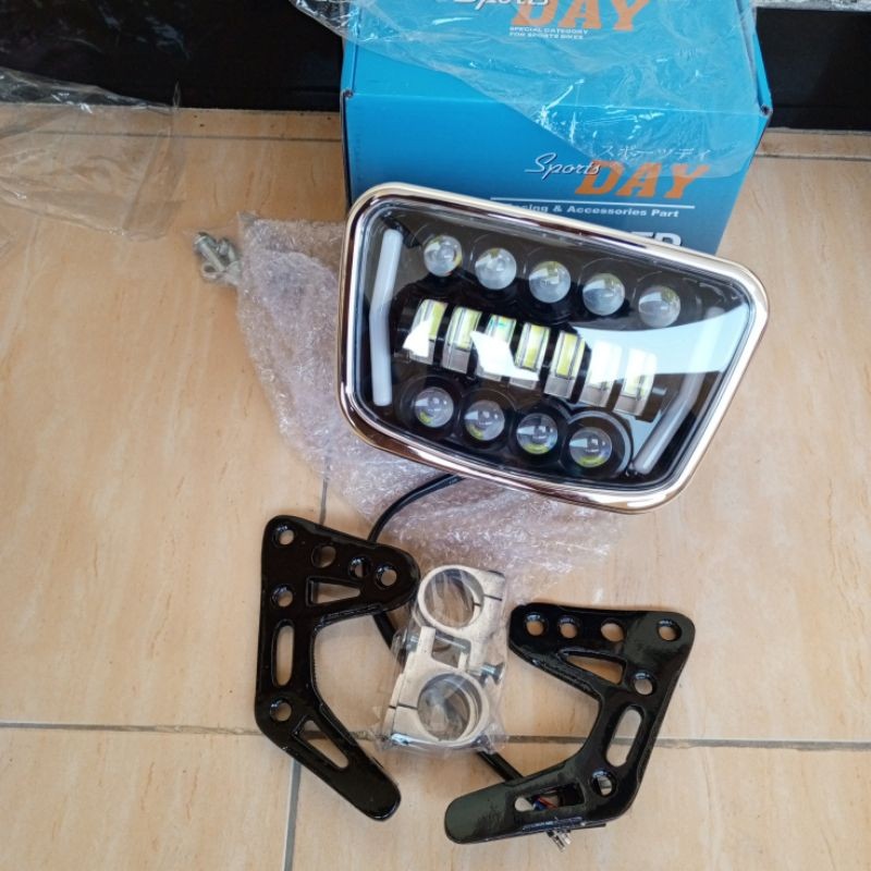 (COD) LAMPU DAYMAKER RX KING SET BREKET MODEL BPR.0 LAMPU RX KING LED LIS CROM SET PANGKON PNP SHOCK