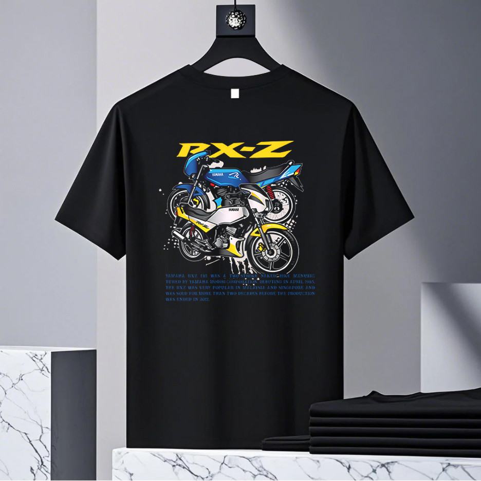 Tempat panas Kaos distro  New Rxz Members 5.0 Tshirt Oversized Tshirt Baju 100% Cotton Rxz Motorcycl