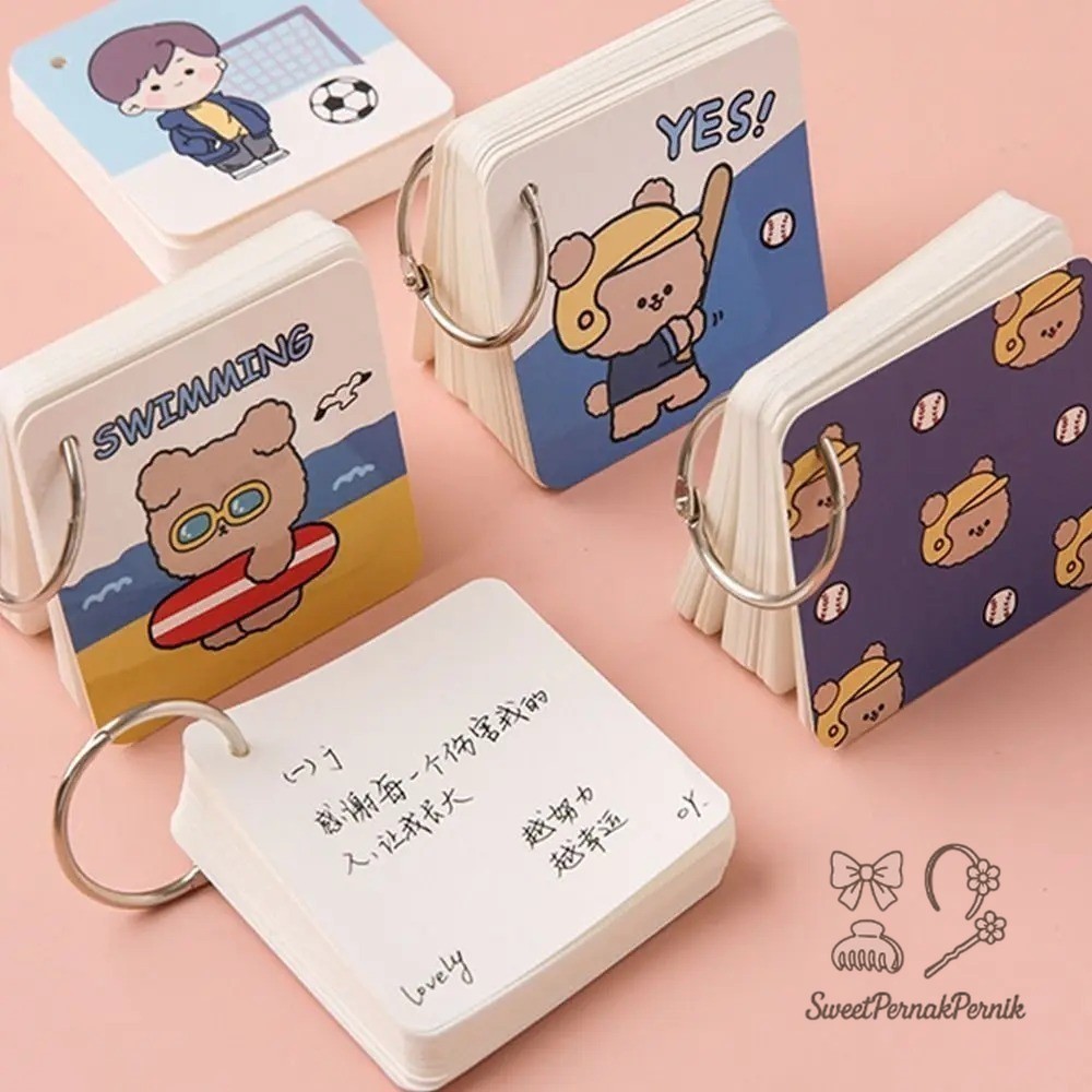 

Notebook Ring Mini Isi 80 Lembar Sticky Note Lucu Buku Note Gantung Karakter Lucu Notepad Dengan Gantungan DIY Book 80Lembar Buku Catatan Memo Karakter