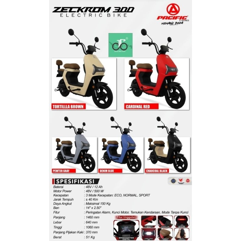 Sepeda Listrik Pacific Zeckrom 300 NEW