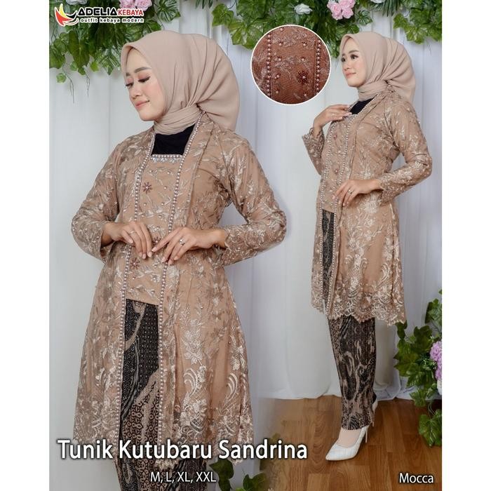 

Atasan Tunik Kutubaru Payet Sandrina Adelia Kebaya - Model Wanita Dewasa Kebaya Resleting Depan Bisa untuk Busui - Silk, Remaja kebaya jawa - MOCCA, Atasan - XL