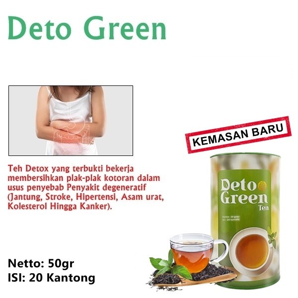 Deto green daun sena teh detox herbal pembersih usus original