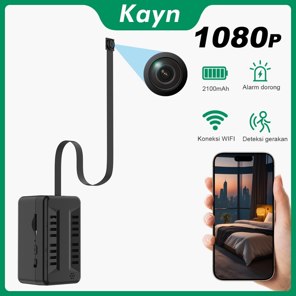 Kamera Mini WiFi | Kamera Mata-Mata Tersembunyi | Kamera HD 1080P Bertenaga Baterai | Kamera Pinhole