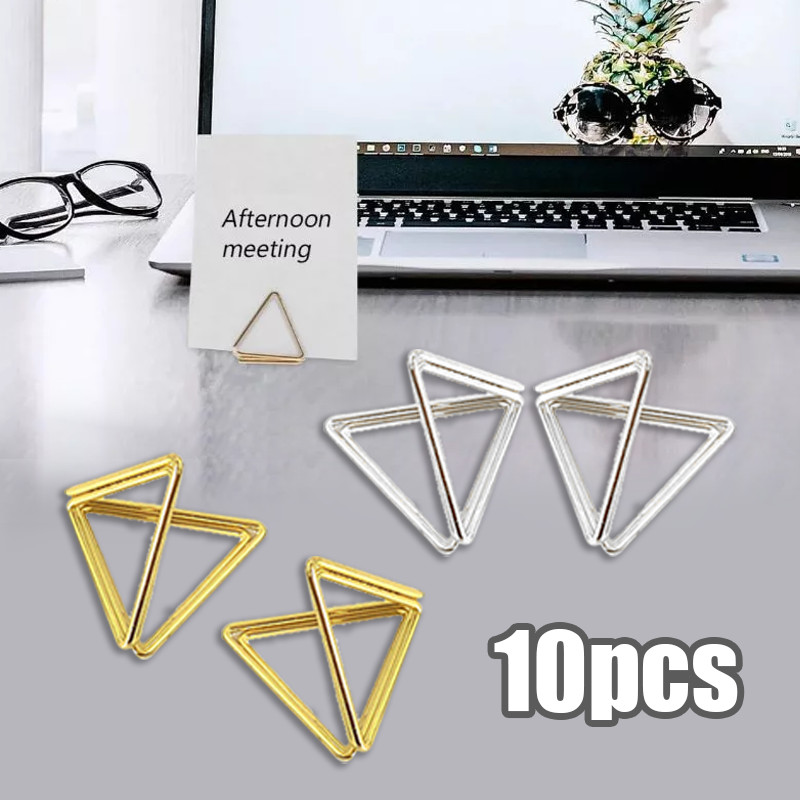 

【SIAP】10pcs Table Menu Stand Card Holder Price Tag Tatakan Holder Stand Stik Metal Clip Card