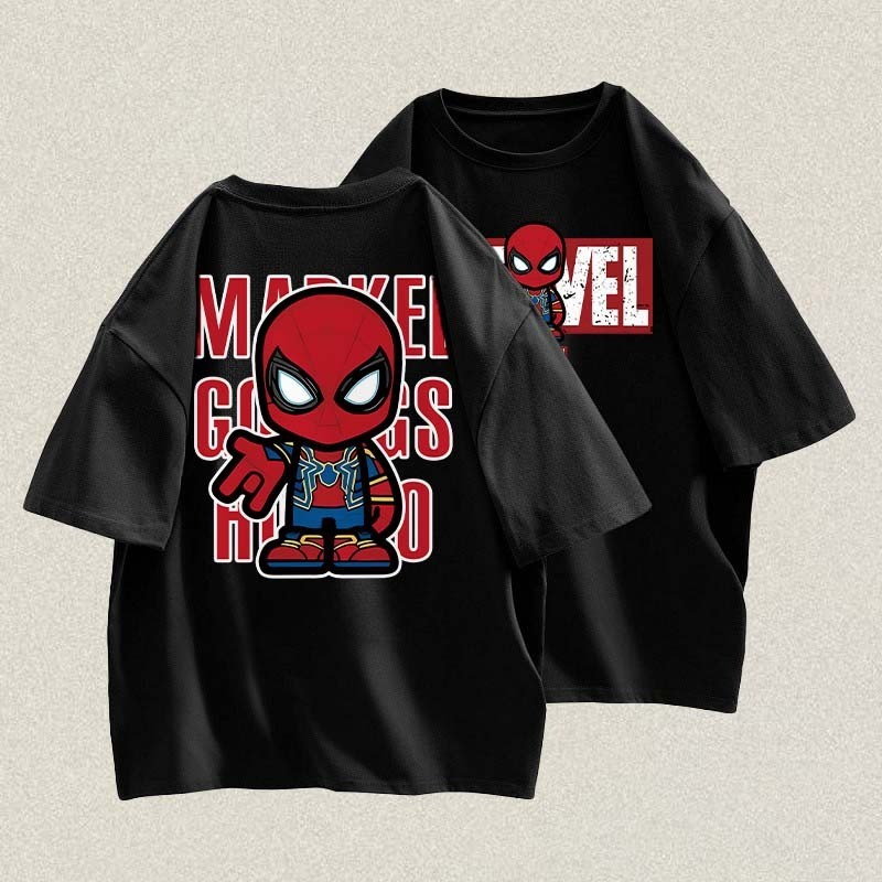 RENELLE Washed T shirt  Oversize Pria  | Kaos Motif Spiderman Marvel | Kaos Pria Distro Original  | 