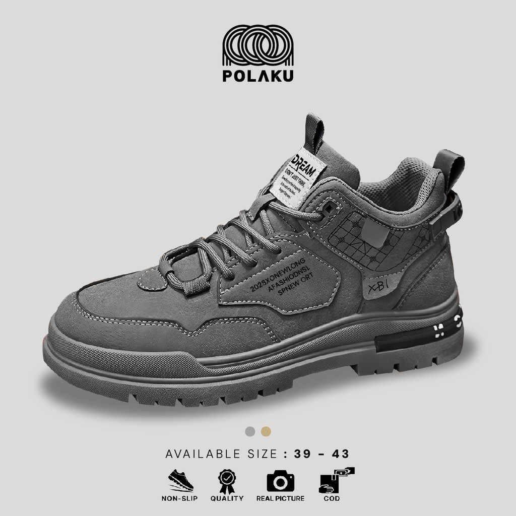 Sepatu Pria Hiking Kasual Sneakers Anti Slip Sepatu Lari Olahraga Cowok LV0687