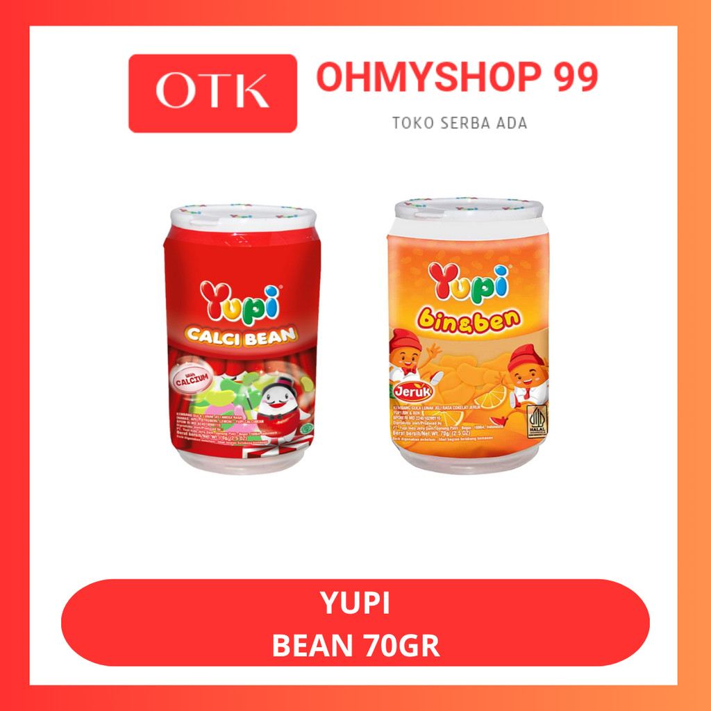 

Yupi Bin Gummy Candy Yupi Permen Bean 70gr