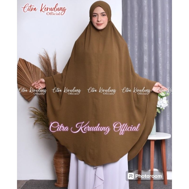 jilbab jumbo)kerudung panjang/ Instan Bergo OVAL TALI NONPAD Crinkle Jumbo Bergo Crinkle Airflow Ova