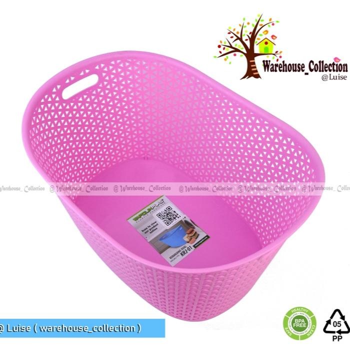 READY Keranjang Serbaguna Baju Plastik / Keranjang Oval WAPOLIN / Keranjang baju anti pecah/ Keranja
