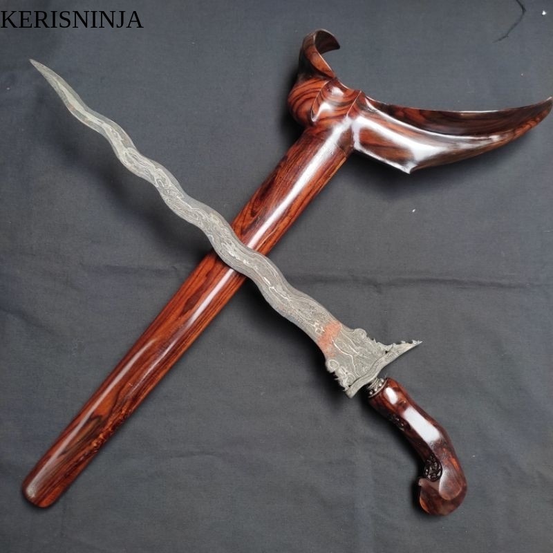 Keris Omyang Jimbe Luk 11 Pamor Wahyu Tumurun Tangguh Kamardikan Alusan NJ15