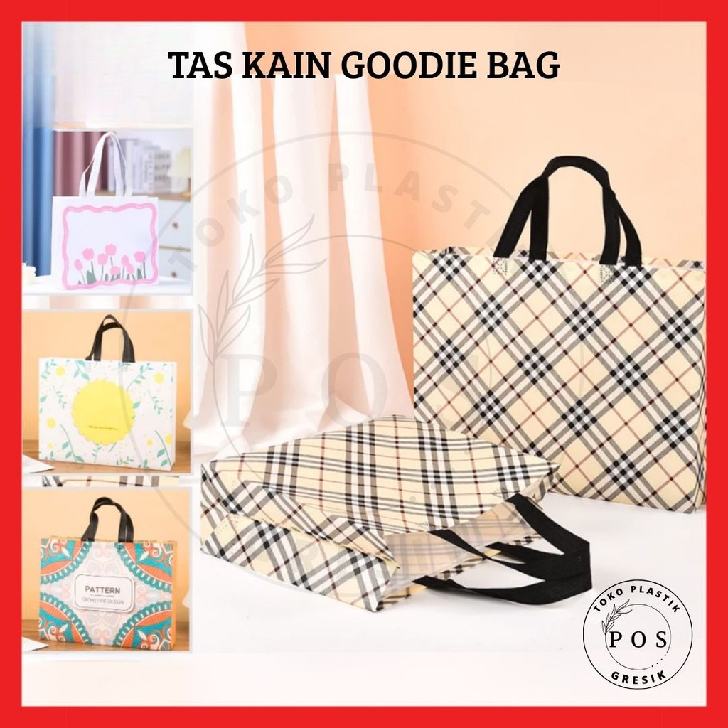 

[1-pcs] TAS KAIN Goodie Bag Spunbond Spoundbond Bag / Tas Belanja Spunbond Model Kotak Box Kantong Tas Belanja Tas Belanja tas spunbond tas souvenir premium tebal dan kuat/Terlaris lipat jumbo/ waterproof/shopping bag