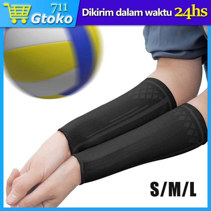 Manset Tangan Pria Wanita Olahraga Arm Sleeve Handsock Deker Tangan Panjang Polos Voli Basket Badmin