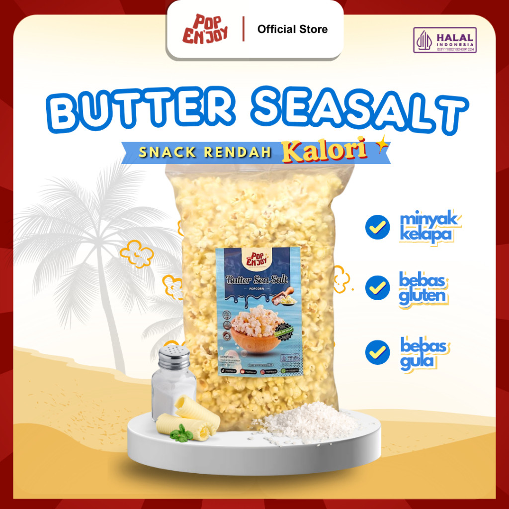 

BUTTER SEA SALT POPCORN - PopENjoy / Camilan Asin Butter Crispy Popkorn Jagung Sehat Premium
