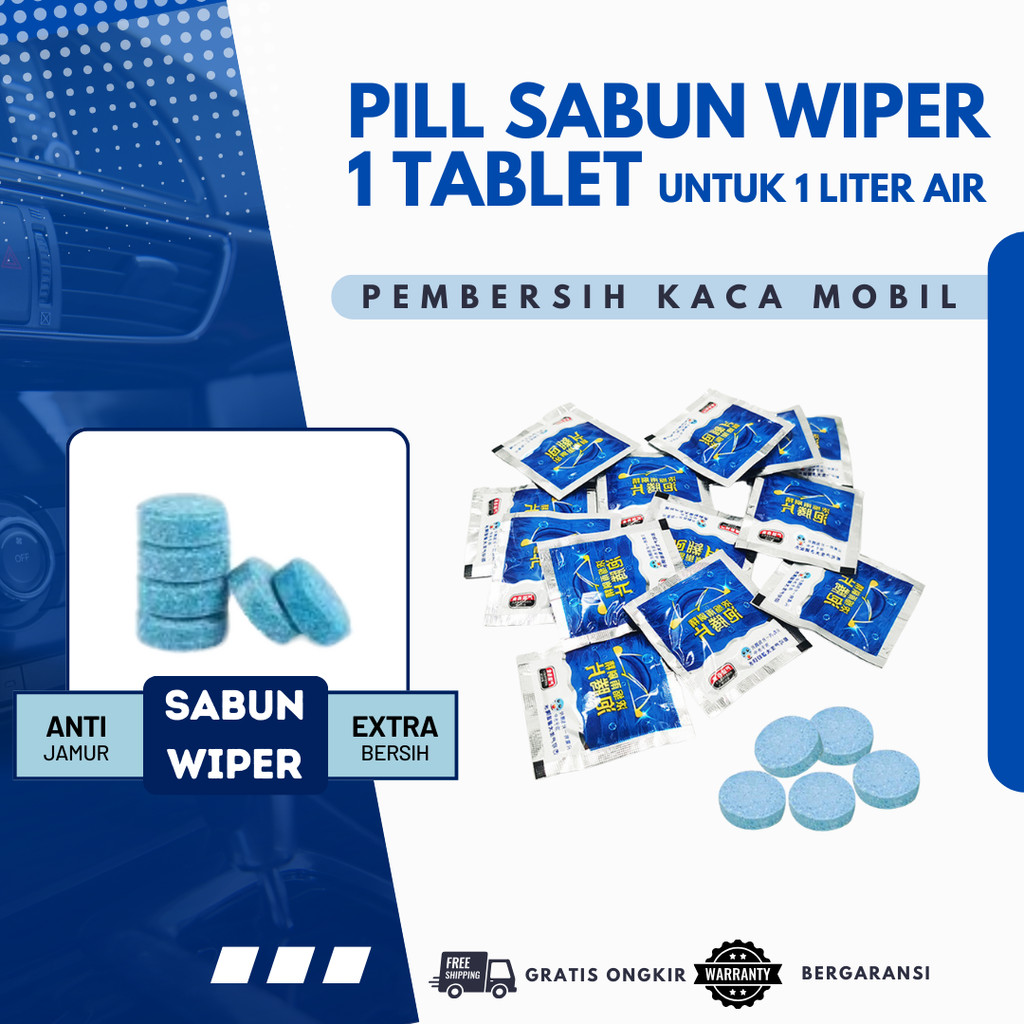 Tablet Sabun Pembersih Wiper Kaca Mobil Pil Obat Jamur