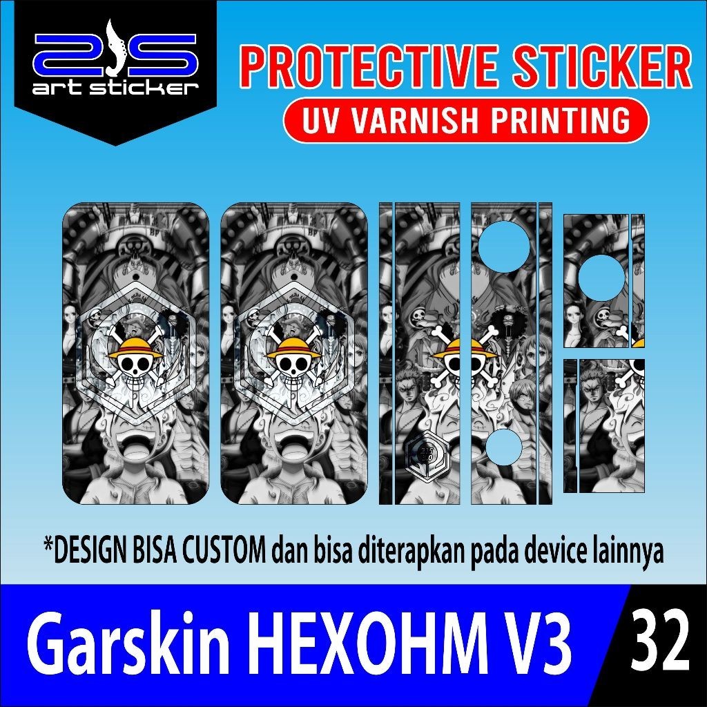 

StikerHeksomV3 Luffy Gear 5 UV Varnish Printing