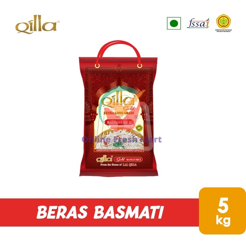 

Beras Basmati Qilla Gold Extra Long Grain Rice (Asli 5 kg) - Online Fresh Mart Denpasar