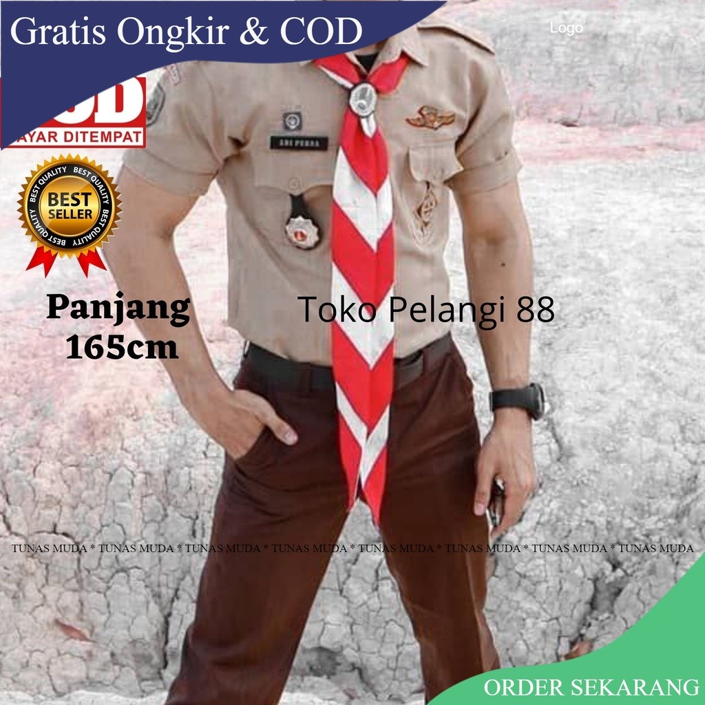 

(COD) Hasduk Kacu Pramuka Dasi Pramuka Pembina 165cm Merah putih Murah Siaga Penggalang Penegak Panjang (TUNAS MUDA)