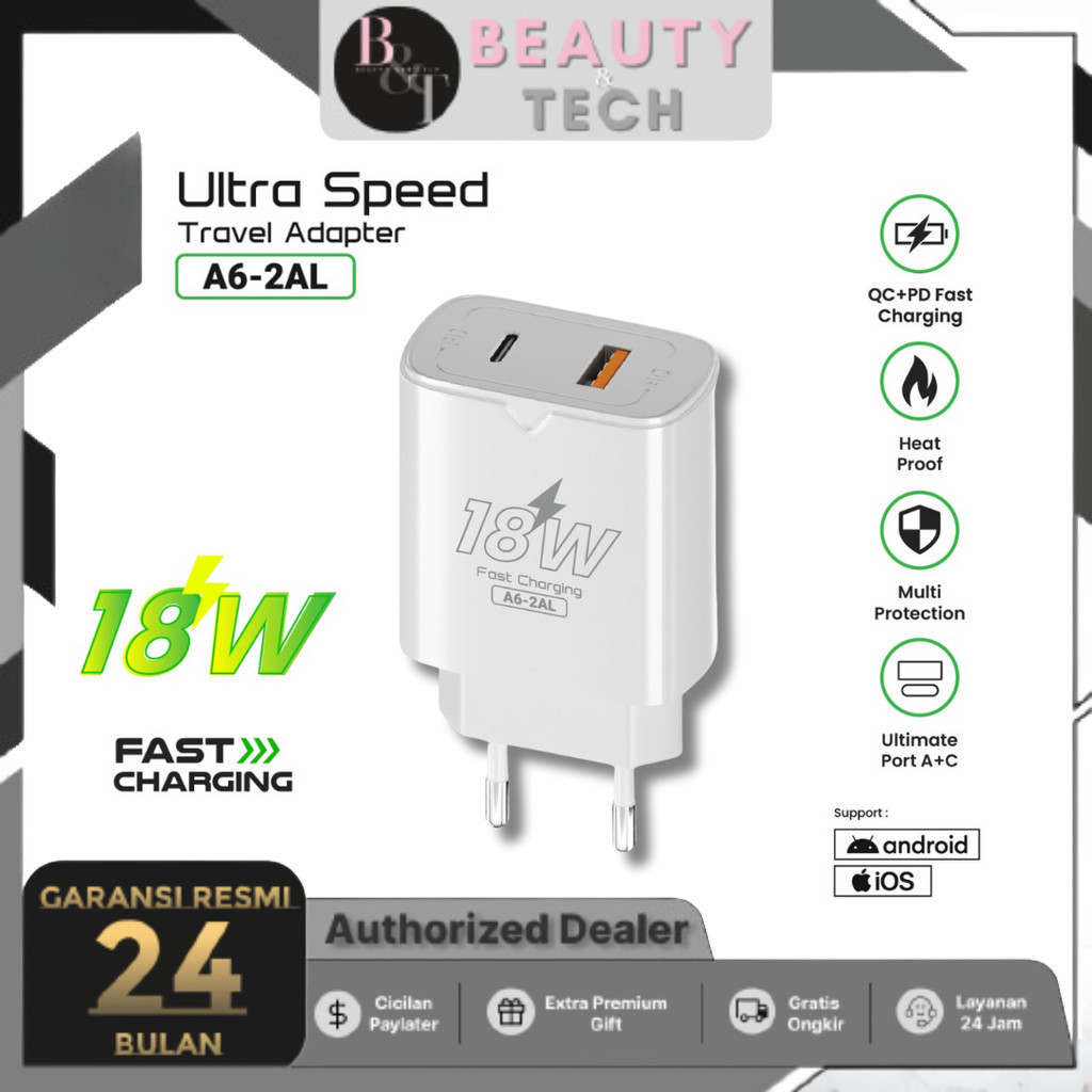 (FLASH SALE) Luna Kepala Charger Fast Charging 18W USB Charger Adapter QC 3.0 - Adaptor Only