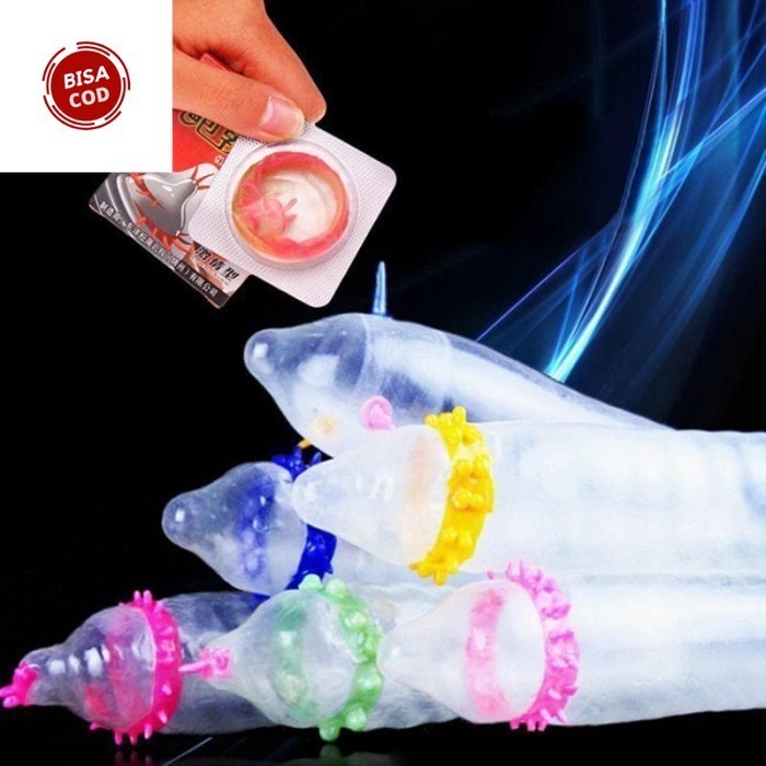 Baru(BISA COD)~  TERBARU Kondom silikon lembut motif gerigi hot di samping lingkaran