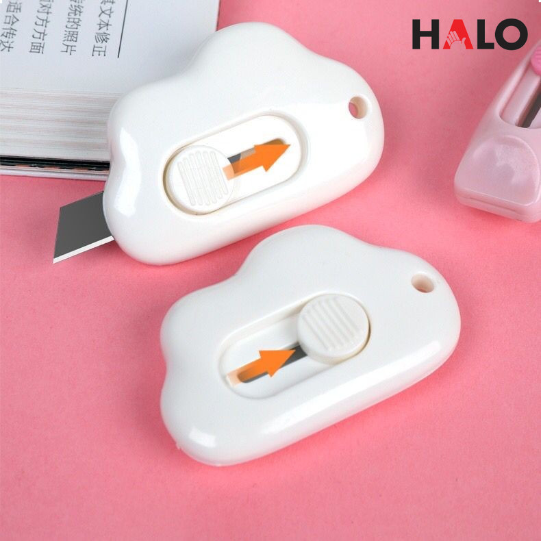 

HALO6 Serbagrosirmurah Cutter Mini Pisau Kecil Silet Bentuk Awan ATK Pembuka Plakban Kertas