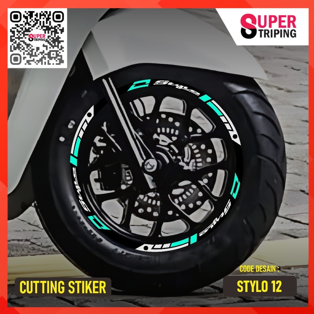 CUTTING STICKER VELG STYLO 160 RING 12 STIKER LIS LIST VARIASI BAN VELG MOTOR HONDA STYLO 12