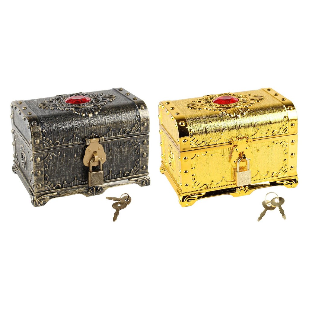 

Pirate Treasure Chest Themed Party Favors with Lock Props Decorative Vintage Chest Box for Kids Children Practical Gifts