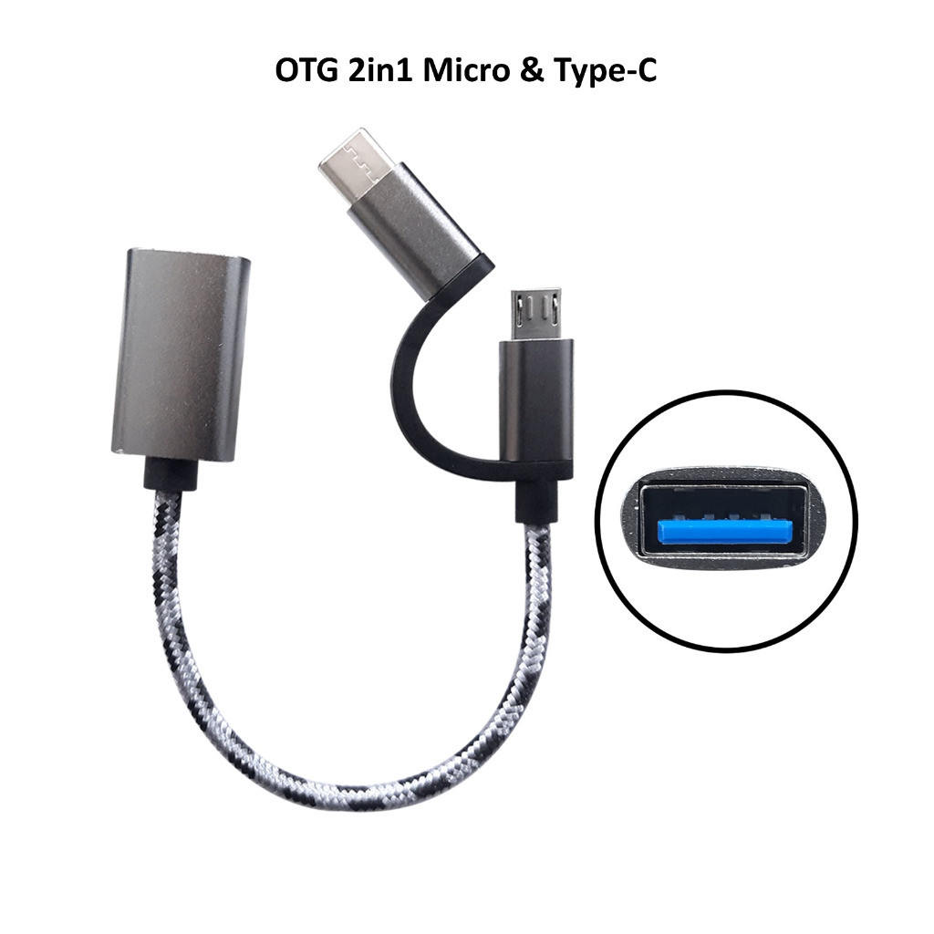 OTG 2IN1 MICRO USB & TYPE C TO USB 3.0A ADAPTER/ OTG MICRO/ OTG TYPE-C KABEL DATA OTG