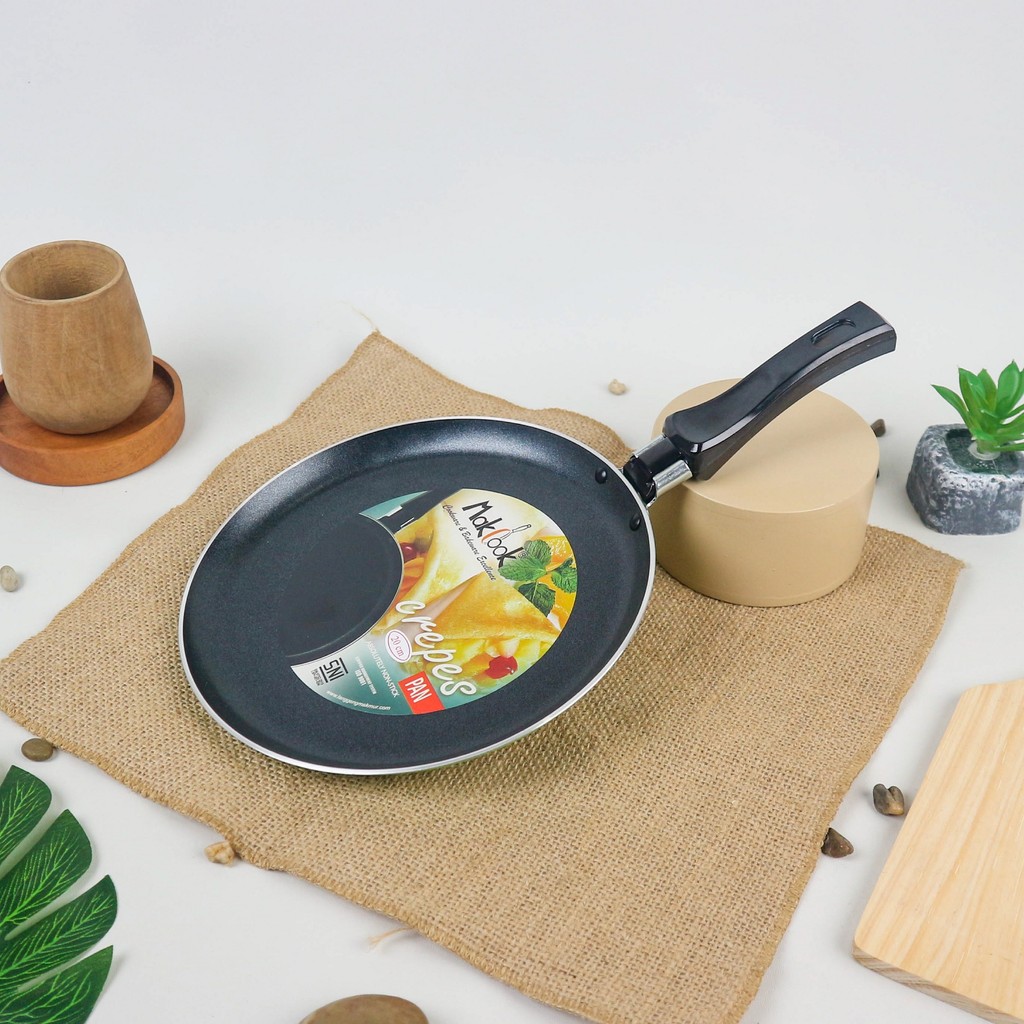 Makcook Crepes Pan 20 cm | Wajan Teflon Risol Datar | Wajan Creper Anti Lengket