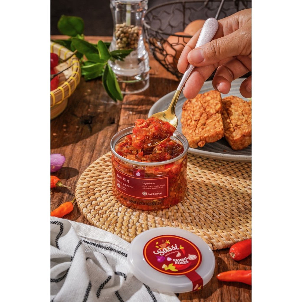 

✨TERLARIS -Sambal Sassi - SAMBAL KOREK (Sambal Bawang), Isi 135 gr NEW PACKAGING