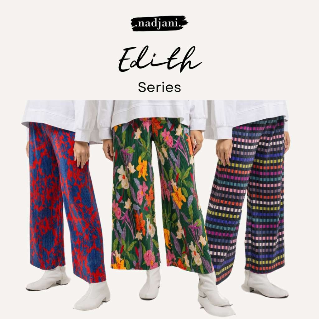 Nadjani Edith Celana Pants Series 2  printed pleats