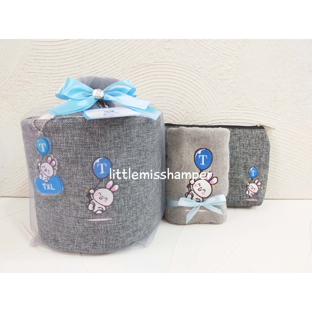 

Canvas bucket bag + handuk + pouch bordir baby hampers