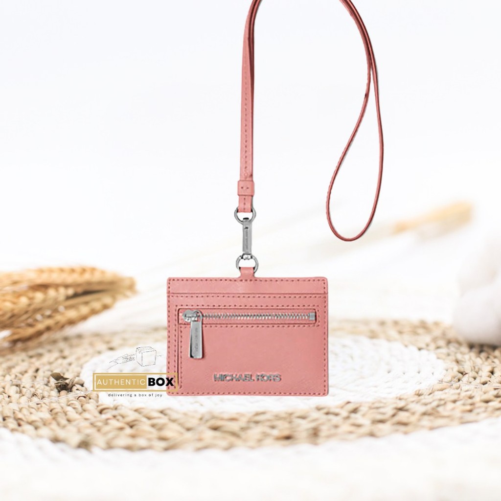 

Lanyard - Jet Set Travel Saffiano Leather Card Case Lanyard Primrose