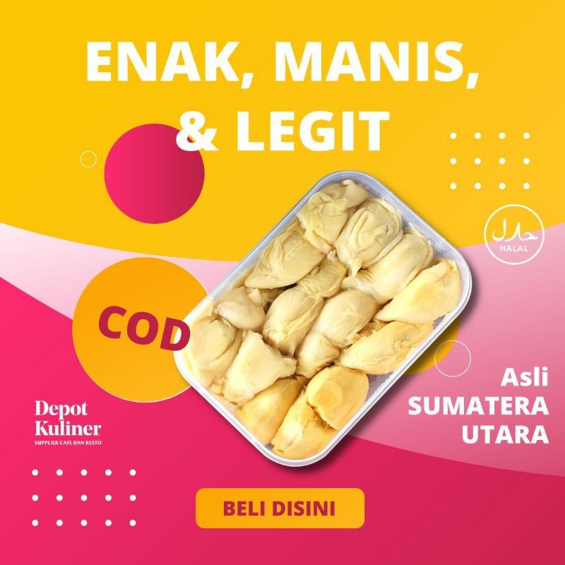 

Durian Kupas Durian Medan Frozen Durpas 800 gram