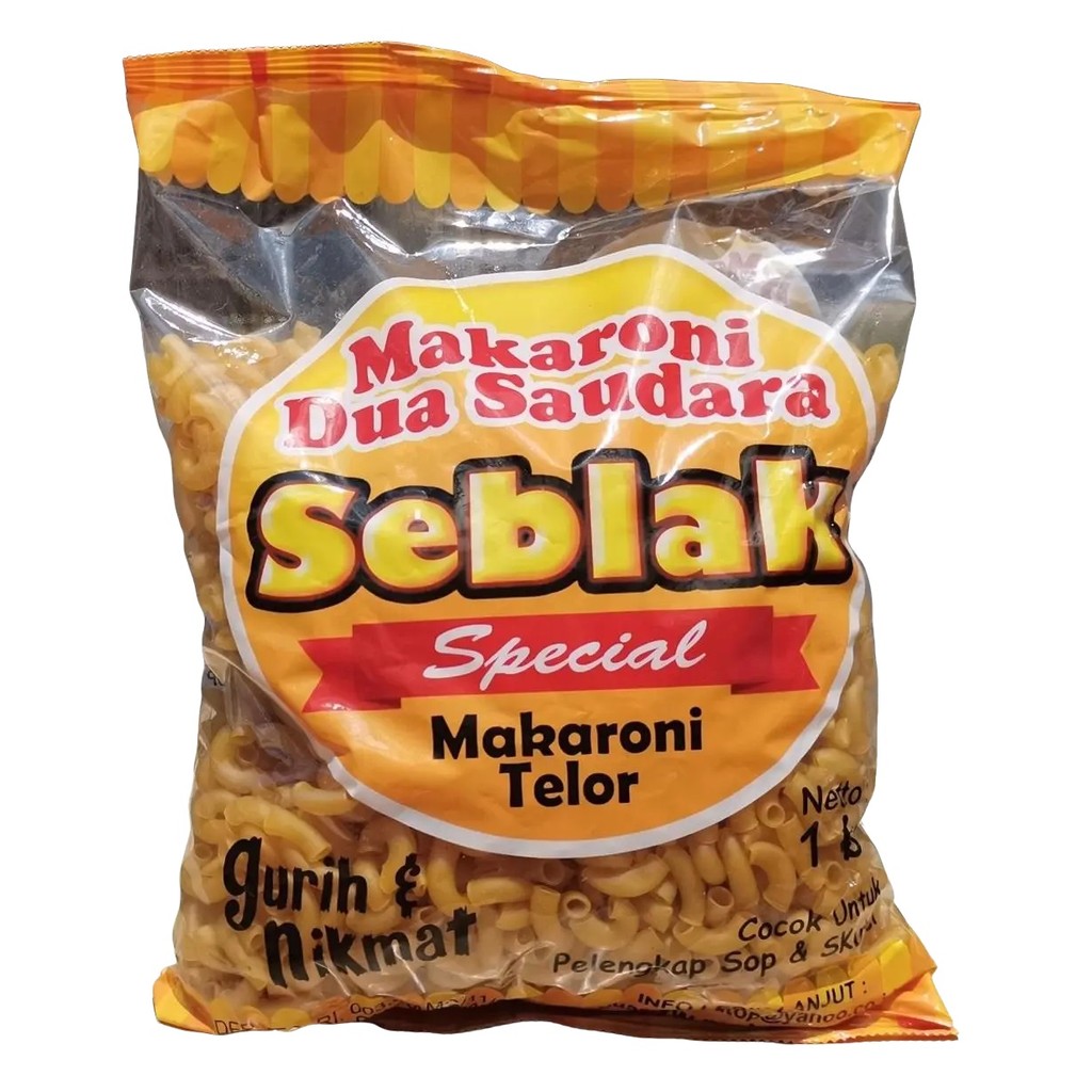 

MAKARONI TELOR DUA SAUDARA BANTET - MAKARONI SEBLAK 1 KG