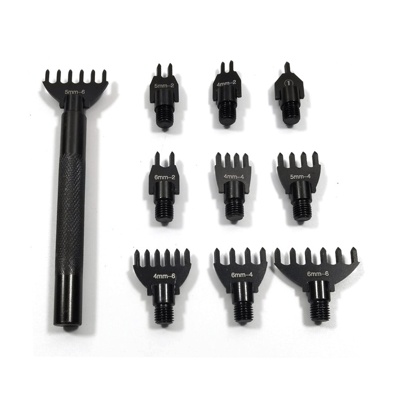 

Stainless Steel Craft Leather Spacing Hole Flat Punch Prong Chisel Punching Tool Stainless steel Leather carving tools